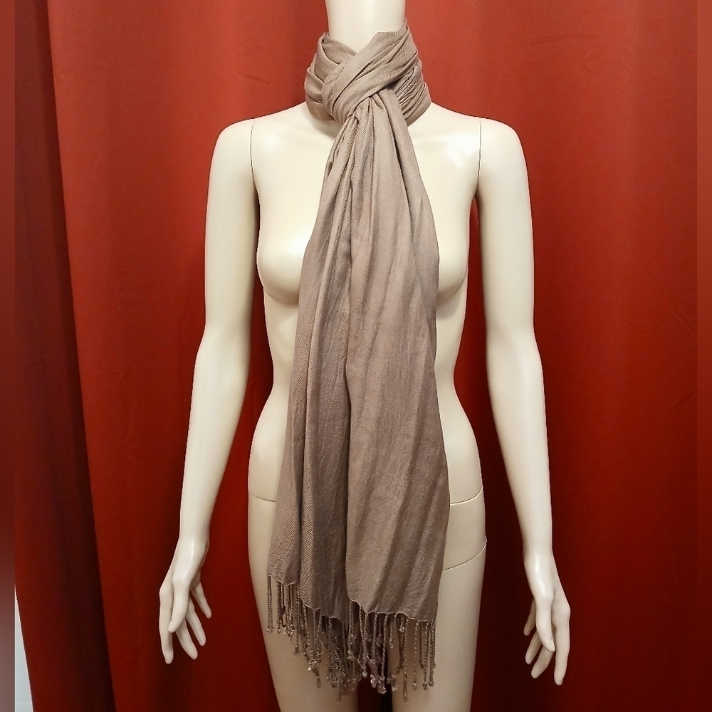Bijoux Terner Brown Tasel Scarf/Wrap Pashmina - Picture 5 of 5